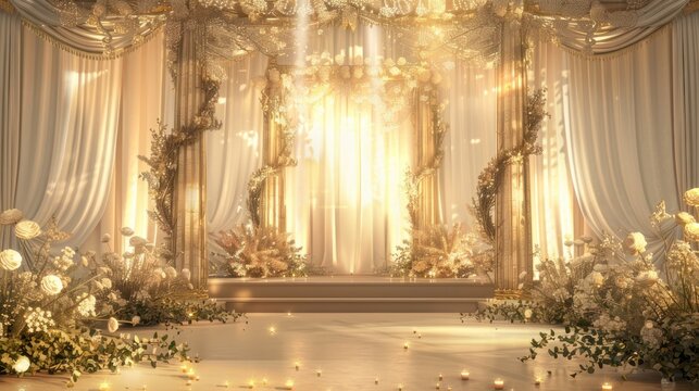 Stage Background Design For An Elegant Wedding