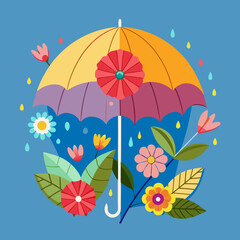 Umbrella and flowers