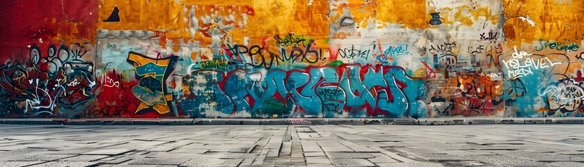 Vibrant Graffiti Wall Backdrop for Urban Style Product Presentation