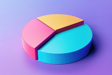 Fototapeta premium 3D Pie Chart Representing the Distribution of Different Stock Market Sectors