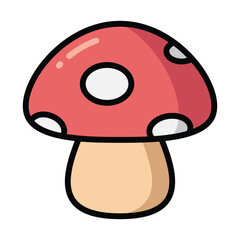 Simple Mushroom colorful icon Illustration. The icon illustration can be used for websites, print templates, presentation templates, illustrations, etc