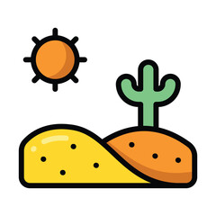 Simple Desert colorful icon Illustration. The icon illustration can be used for websites, print templates, presentation templates, illustrations, etc