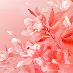 Fototapeta premium Flower Shadow as Silhouette Cast on Wall Delicate and Intrico Creative Photo Of Elegant Background 