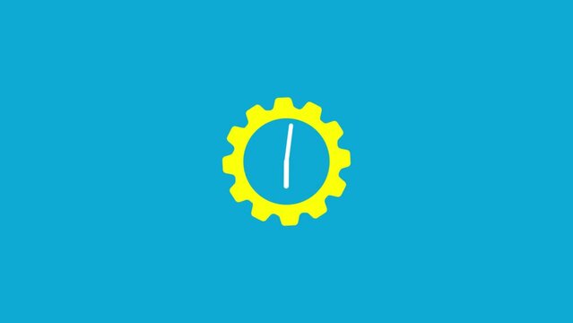 timer clock with settings icon.