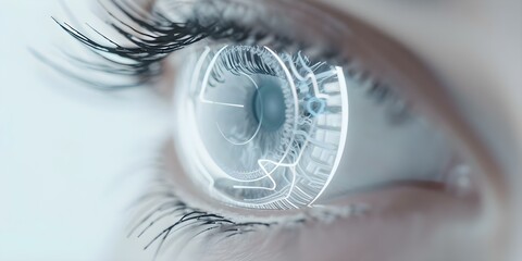 Enhancing Vision and Treatment Adherence Cyborg Eye for Myopia and Glaucoma. Concept Medical technology, Vision improvement, Eyecare innovation, Future treatments, Ophthalmology advances