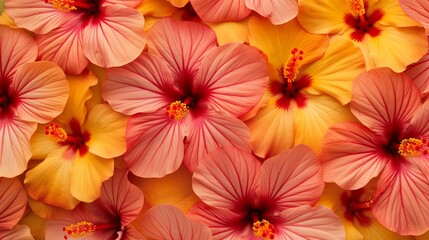 Tropical hibiskus flowers background with a space for text