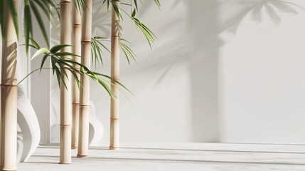 bamboo, white backround, side view