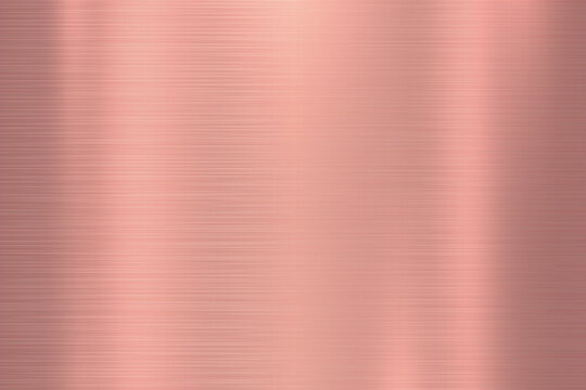 Rose gold metallic texture with fine brush steel, vector background illustration.