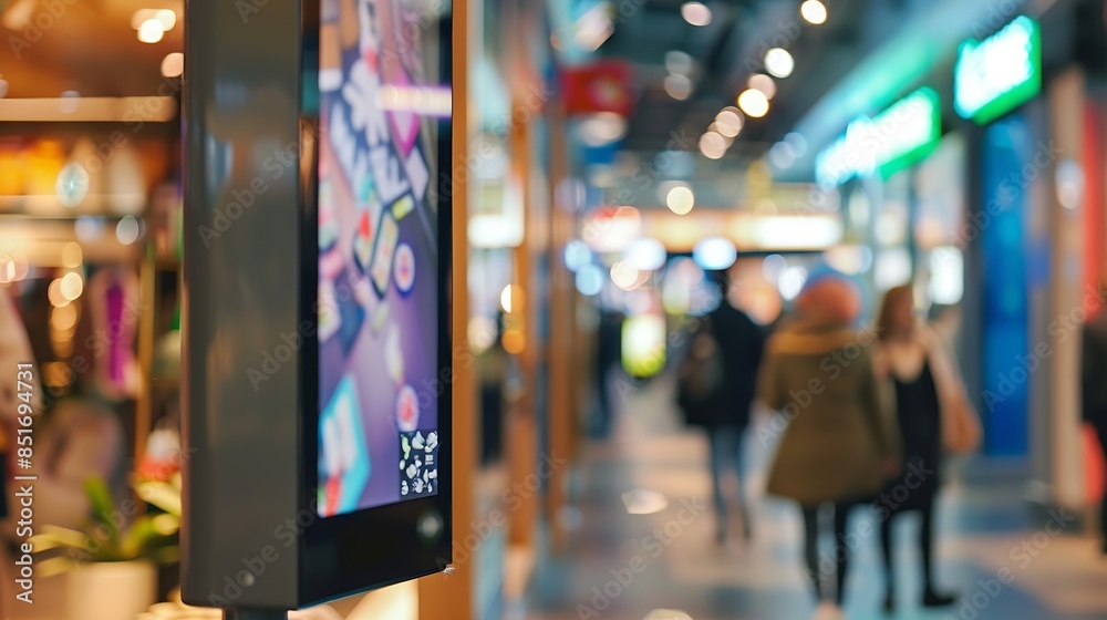 Poster vertical ooh out of home poster display in retail environment advertising digital screen in shopping