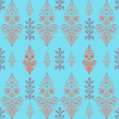 SEAMPS TEXTURE WITH FLOWERS AND LEAVES WITH SKY COLOR