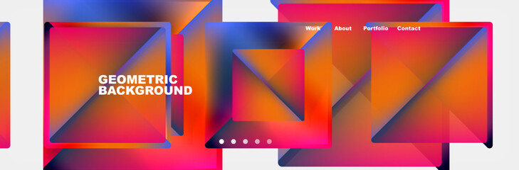 Fototapeta premium Colorful fluid gradient triangles and squares web site template. Vector Illustration For Wallpaper, Banner, Background, Card, Book Illustration, landing page