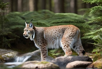Fototapeta premium A Lynx in the woods