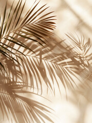 Obraz premium Palm leaf shadows cast on a textured wall