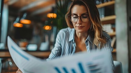 Entrepreneur Reviewing Financial Projections with Business Advisor in Modern Office Setting
