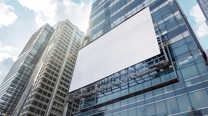 Fototapeta premium Outdoor billboard advertisement mockup background of buildings in big cities : Generative AI