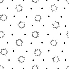 Bacteria, virus, germ, microbe and pathogen. Seamless pattern. Coloring Page. Medical healthcare. Hand drawn style. Vector drawing. Design ornaments.