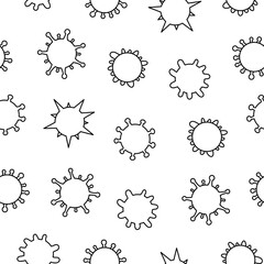 Bacteria, virus, germ, microbe and pathogen. Seamless pattern. Coloring Page. Medical healthcare. Hand drawn style. Vector drawing. Design ornaments.