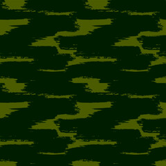 Obraz premium Grunge brush stroke seamless pattern. Organic, natural camouflage texture. Hand drawn black ink, paint smears print. Freehand artistic modern background. Vector handdrawn abstract graphic wallpaper