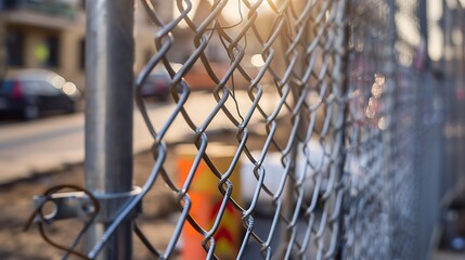 Construction fence with space for banner advertising : Generative AI