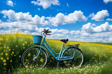 Fototapeta premium Beautiful natural landscape with a bicycle