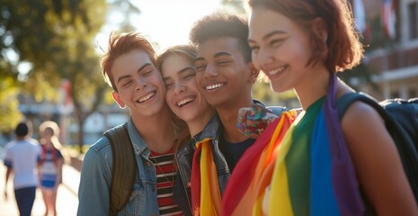 Fototapeta premium LGBTQ Youth Finding Acceptance and Joy in School