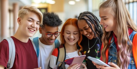 Fototapeta premium Pride and Joy: LGBTQ Youth Celebrating at School