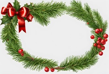 christmas wreath isolated on white