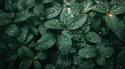 Fototapeta premium rain drops on a leaf