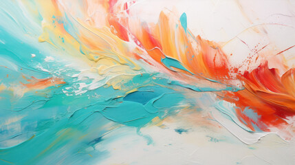 Obraz premium Vibrant and Textured Abstract Art. Dynamic Brushstrokes and Palette Knife Marks