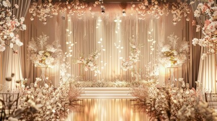 Stage Background Design For An Elegant Wedding
