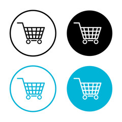 Vector Shopping Cart Icon Circle Set