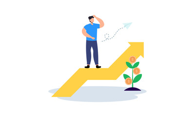 Goal-focused, support and teamwork, help in overcoming obstacles illustration