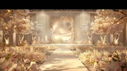 Stage Background Design For An Elegant Wedding