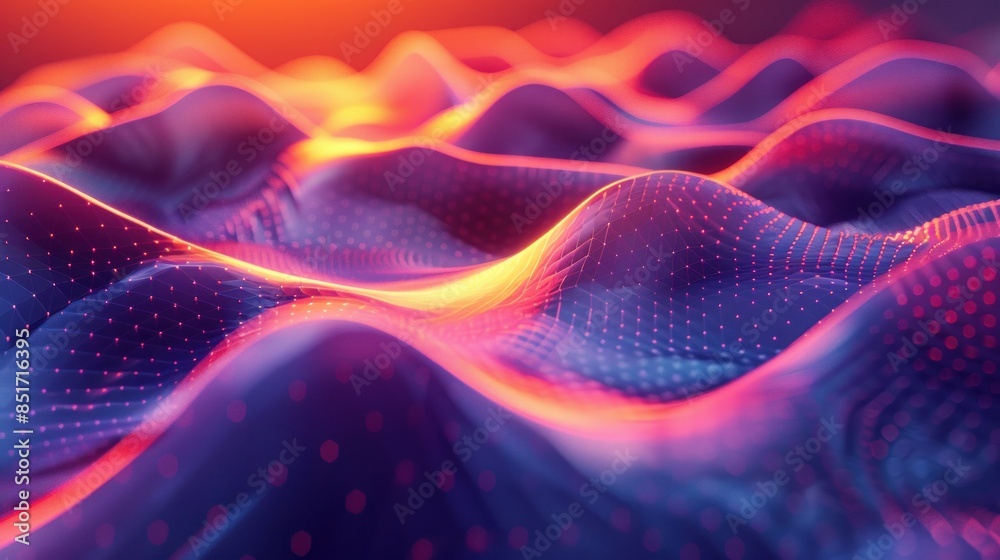 Poster an abstract 3d background with futuristic design elements and vibrant color gradients. - Posters