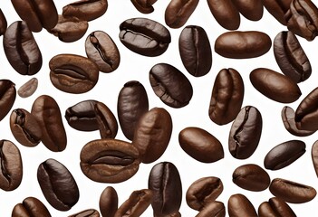 Fototapeta premium coffee beans on a white background