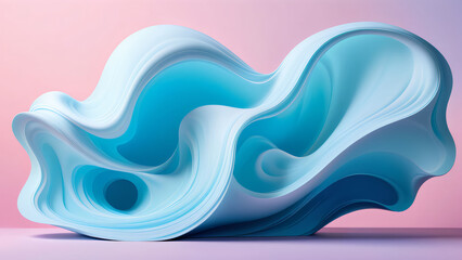 ethereal liquid shapes that gracefully meld with a pale blue background.
