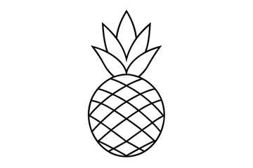 Pineapple line art vector illustration