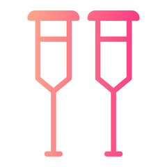 crutches gradient icon