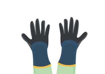 Safety gloves. Protect your hands by using gloves when working. Safety working.