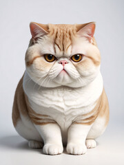 Portrait of a Grumpy White and Orange Tabby Cat