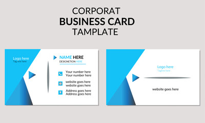 Modern business card creative and clean style vector design template.