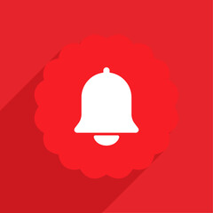 Vector Bell In Red Shape With Shadow