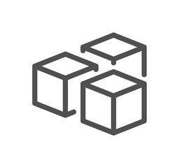 Cubes related icon outline and linear vector.