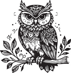 owl silhouette vacatur art illustration 