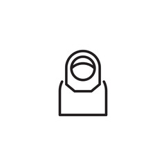 Women hijab icon. Beautiful girl avatar. head scarf Eastern Women's Clothing logo. solid style pictogram. Editable icons.