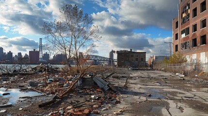 Spectacular devastation as nature begins to reclaim the urban landscape