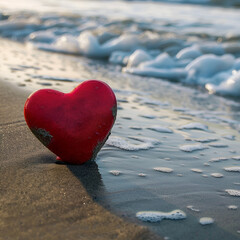 Fototapeta premium heart on the beach