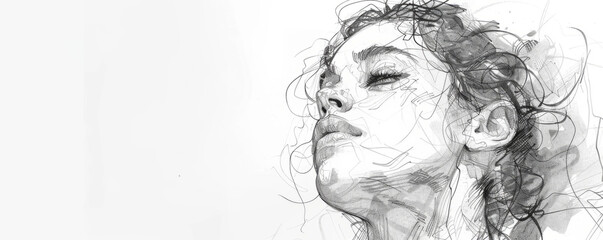 Fototapeta premium A line drawing that captures the essence of a subject with simple strokes.