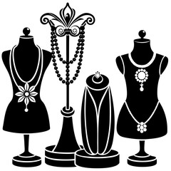 Jewelry stand silhouette vector illustration