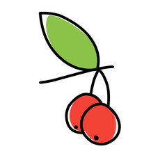 Cherry doodle drawing